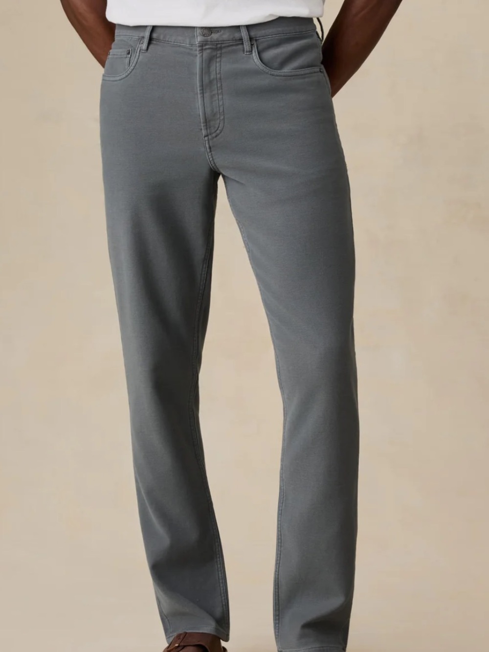 Faherty Men Stretch Terry 5 Pocket Pant Slate 34W 32L NWT